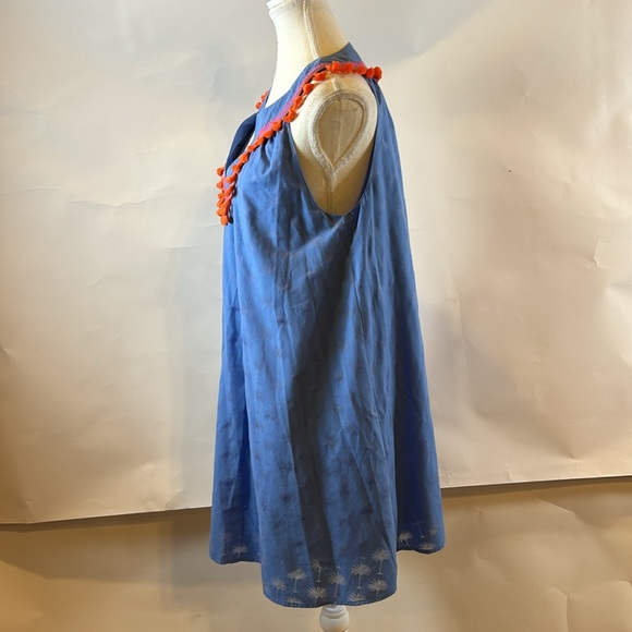 Vineyard Vines | Sunset Palm Tassel Dress in Burn Out Breaker Blue | Small - Picture 9 of 15
